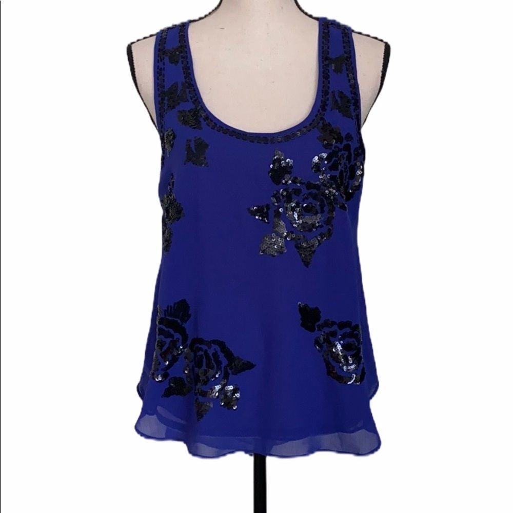MM COUTURE by MISS ME Blue Sleeveless Tank Top S